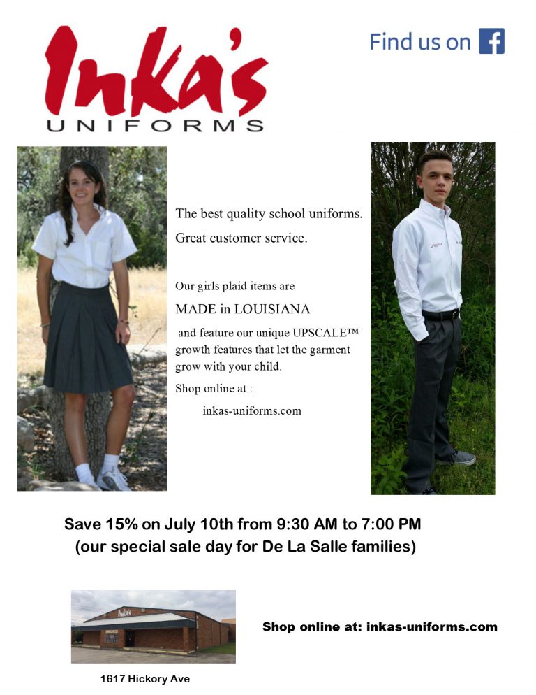 Inka’s Uniforms Private Catholic High School in New Orleans