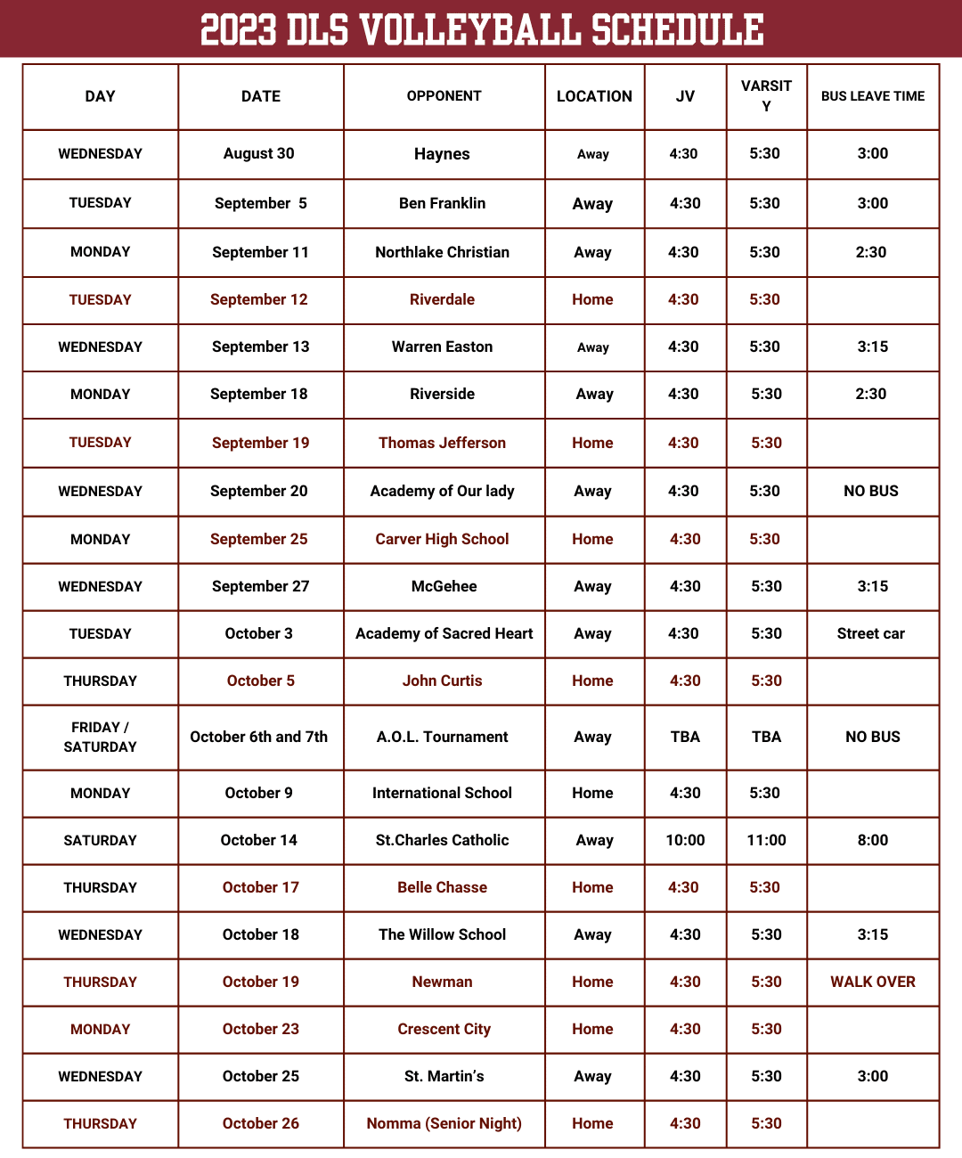 Volleyball Schedule (3)